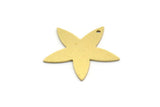 Brass Star Charm, 12 Raw Brass Star Charms With 1 Hole, Charm Pendants (20.5x22x0.60mm) SMP0083
