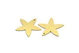Brass Star Charm, 12 Raw Brass Star Charms With 1 Hole, Charm Pendants (20.5x22x0.60mm) SMP0083