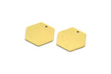 Pirinç Altıgen Tılsım, 1 Delikli 12 Ham Pirinç Altıgen Tılsım (14x16x0,60 mm) SMP0084