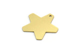 Brass Star Charm, 12 Raw Brass Star Charms With 1 Hole, Charm Pendants (19x20x0.60mm) SMP0086