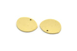 Brass D Shaped Charm, 12 Raw Brass D Shaped Charms With 1 Hole, Earrings, Findings (13x15x0.80mm) SMP0087
