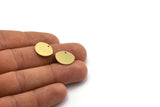 Brass D Shaped Charm, 12 Raw Brass D Shaped Charms With 1 Hole, Earrings, Findings (13x15x0.80mm) SMP0087
