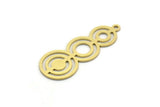 Brass Round Charm, 12 Raw Brass Round Shaped Charms With 1 Loop, Charm Pendants (29x11x0.60mm) SMP0090