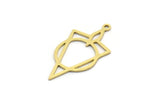 Brass Round Charm, 24 Raw Brass Triangle Charms With 1 Loop, Findings (28x15x0.60mm) SMP0092