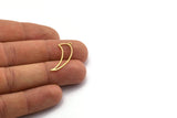 Brass Teeth Charm, 50 Raw Brass Fang Charms With 1 Loop, Wolf Teeth Charms, Findings (30x11x0.80mm) SMP0093