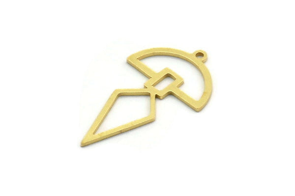 Brass Charm, 24 Raw Brass, Brass Pendants, Charm Pendants, Brass Charms With 1 Loop (28.5x16.5x0.80mm) SMP0095
