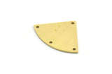 Brass Slice Charm, 10 Raw Brass Slice Shapes Charms With 4 Holes, Charm Findings (17.5x24x0.80mm) SMP0097