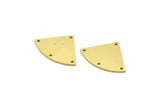 Brass Slice Charm, 10 Raw Brass Slice Shapes Charms With 4 Holes, Charm Findings (17.5x24x0.80mm) SMP0097