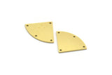 Brass Slice Charm, 10 Raw Brass Slice Shapes Charms With 4 Holes, Charm Findings (17.5x24x0.80mm) SMP0097