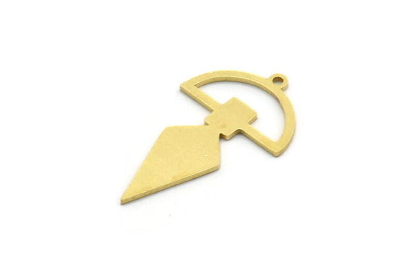 Brass Charm, 12 Raw Brass, Brass Pendants, Charm Pendants, Brass Charms With 1 Loop (29x16.5x0.80mm) SMP0099