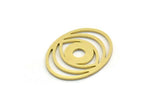 Brass Oval Charm, 12 Raw Brass Eye Charms, Findings (22x17x0.80mm) SMP0102