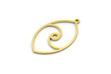 Brass Marquise Charm, 24 Raw Brass Marquise Charms With 1 Loop (29x17x0.80mm) SMP0103