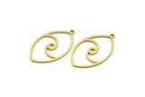 Brass Marquise Charm, 24 Raw Brass Marquise Charms With 1 Loop (29x17x0.80mm) SMP0103