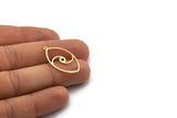 Brass Marquise Charm, 24 Raw Brass Marquise Charms With 1 Loop (29x17x0.80mm) SMP0103