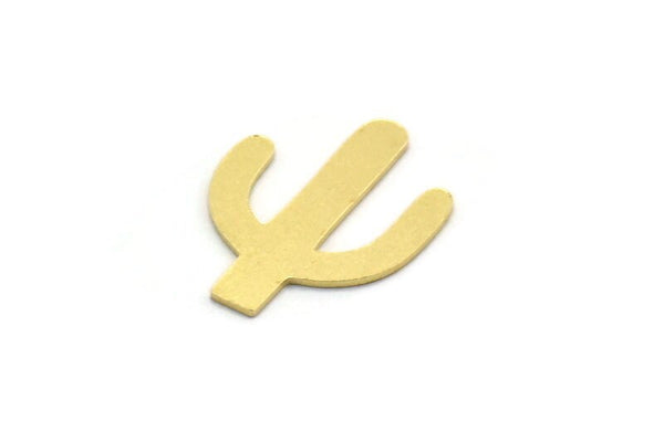 Brass Cactus Blank, 24 Raw Brass Cactus Blanks, Findings (18x14x0.60mm) SMP0104