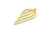 Brass Drop Charm, 24 Raw Brass Wing Shaped Charms With 1 Loop, Findings (27x13x0.60mm) SMP0105