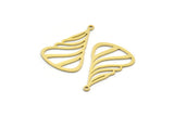 Brass Cream Charm, 12 Raw Brass Cone Shaped Charms With 1 Loop, Findings (27x18.5x0.60mm) SMP0106