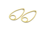 Brass Drop Charm, 24 Raw Brass Drop Shaped Charms With 1 Hole, Earrings, Findings (30x16x0.80mm) SMP0107