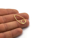 Brass Drop Charm, 24 Raw Brass Drop Shaped Charms With 1 Hole, Earrings, Findings (30x16x0.80mm) SMP0107