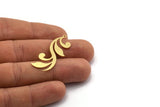 Brass Leaf Charm, 8 Raw Brass Branch Charms With 1 Loop, Charm Pendants, Findings (40x14x0.60mm) SMP0108