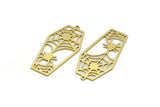 Brass Spider Charm, 8 Raw Brass Spider Web Charms With 1 Loop, Charm Pendants (38x19x0.60mm) SMP0110
