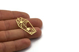 Brass Spider Charm, 8 Raw Brass Spider Web Charms With 1 Loop, Charm Pendants (38x19x0.60mm) SMP0110