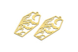 Brass Bat Charm, 6 Raw Brass Flying Bat Charms With 1 Loop, Charm Pendants (38x19x0.60mm) SMP0111
