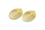 Brass Oval Charm, 6 Raw Brass Oval Charms With 1 Loop, Earring Charms (29x21x0.60mm) SMP0115