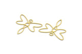 Brass Dragonfly Charm, 24 Raw Brass Dragonfly Charms With 1 Loop (30x33x0.60mm) SMP0117