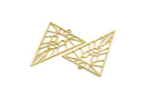 Brass Triangle Charm, 8 Raw Brass Triangle Shaped Charms With 1 Loop (42x31x0.60mm) SMP0121