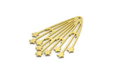 Brass Fringed Charm, 4 Raw Brass Fringe Shaped Charms With 1 Hole (43x30x0.80mm) SMP0123