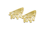 Brass Fringed Charm, 4 Raw Brass Fringe Shaped Charms With 1 Hole (43x30x0.80mm) SMP0123
