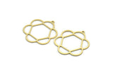Brass Flower Charm, 12 Raw Brass Flower Charms With 1 Loop, Charm Pendants, Findings (28x24.5x0.60mm) SMP0125