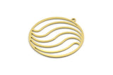 Brass Geometric Charm, 10 Raw Brass Round Charms With 1 Loop, Findings (32.5x30x0.60mm) SMP0126