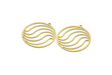 Brass Geometric Charm, 10 Raw Brass Round Charms With 1 Loop, Findings (32.5x30x0.60mm) SMP0126