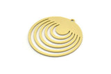 Brass Geometric Charm, 4 Raw Brass Round Charms With 1 Loop, Findings (29x27.5x0.60mm) SMP0128 A3889