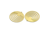 Brass Geometric Charm, 4 Raw Brass Round Charms With 1 Loop, Findings (29x27.5x0.60mm) SMP0128 A3889
