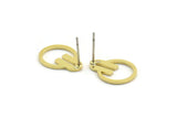 Earring Studs, 12 Raw Brass - Irregular Shaped Stud Earrings - Brass Earrings - Earrings (16x12x1mm) A6588