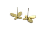Brass Butterfly Earring, 12 Raw Brass Butterfly Stud Earrings (10mm) BS 1278 A6571