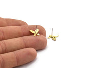 Brass Butterfly Earring, 12 Raw Brass Butterfly Stud Earrings (10mm) BS 1278 A6571