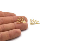 Brass Flower Earring, 10 Raw Brass Origami Shaped Lotus Flower Stud Earrings (20x24x0.60mm) A4337 A6596