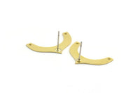 Earring Studs, 8 Raw Brass - U Shape Stud Earrings With 2 Holes - Brass Earrings - Earrings (15x23x0.60mm) A4517 A6598