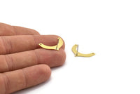 Earring Studs, 8 Raw Brass - U Shape Stud Earrings With 2 Holes - Brass Earrings - Earrings (15x23x0.60mm) A4517 A6598