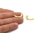 Earring Studs, 8 Raw Brass - U Shape Stud Earrings With 2 Holes - Brass Earrings - Earrings (15x23x0.60mm) A4517 A6598