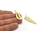 Stud Earring, 4 Raw Brass - Textured Irregular Shaped Stud Earrings With 1 Hole - Brass Earrings - Moon Phases (43x14x0.80mm) M03305 A6564