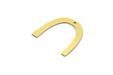 Brass Charm, 24 Raw Brass, Brass Pendants, Charm Pendants, U Shaped Charms, Brass Semi Circle Charms With 1 Hole (20.5x3x0.60mm) A6574