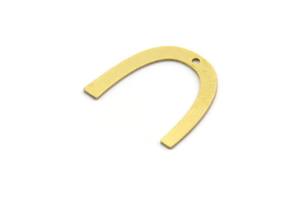 Brass Charm, 24 Raw Brass, Brass Pendants, Charm Pendants, U Shaped Charms, Brass Semi Circle Charms With 1 Hole (20.5x3x0.60mm) A6574