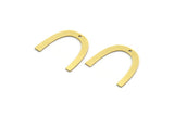 Brass Charm, 24 Raw Brass, Brass Pendants, Charm Pendants, U Shaped Charms, Brass Semi Circle Charms With 1 Hole (20.5x3x0.60mm) A6574