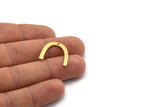Brass Charm, 24 Raw Brass, Brass Pendants, Charm Pendants, U Shaped Charms, Brass Semi Circle Charms With 1 Hole (20.5x3x0.60mm) A6574
