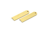 D Shape Rings, 24 Raw Brass D Shape Charms With 1 Hole, Findings (20x5x0.80mm) A6560